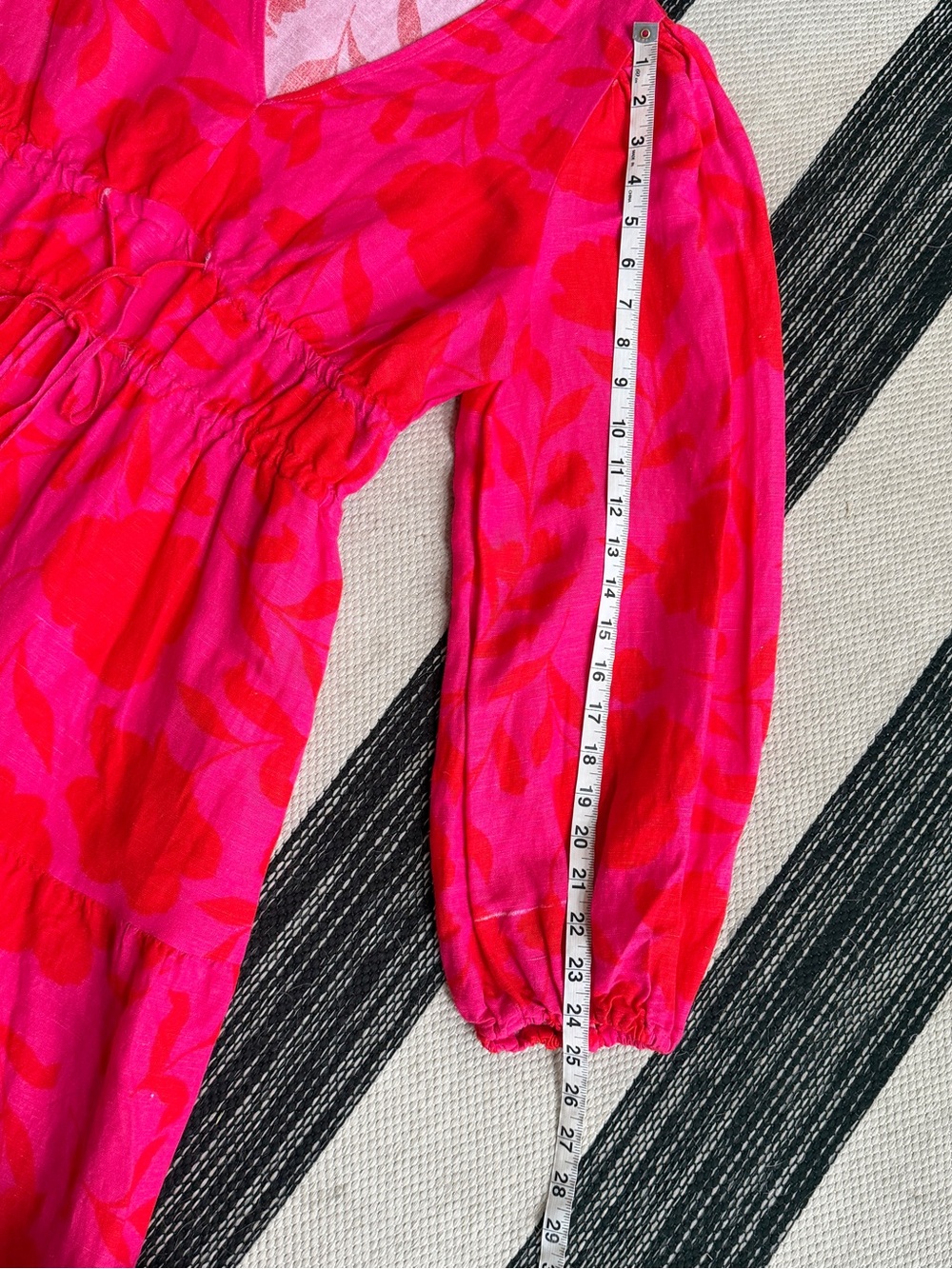 Kate Spade Women's floral Classic Rose Linen Long Sleeve Maxi Dress Size M - Picture 10 of 13